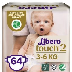 Акція на Подгузники Libero Touch 2 (3-6 кг), 64 шт. від Pampik