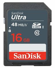 Акція на Карта памяти SANDISK SDHC 16GB Class 10 Ultra UHS-I R48 MB/s (SDSDUNB-016G-GN3IN) від MOYO