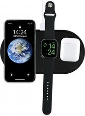 Акція на Беспроводное зарядное устройство Qitech AirPower 3 в 1 Gen 2 для Apple Watch с технологией QI Fast Charge Черное (QT-Air-Gen2bk) від Rozetka UA