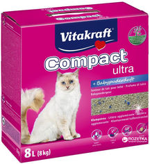 Акція на Наполнитель для кошачьего туалета Vitakraft Compact Ultra Plus Бентонитовый, силикагелевый комкующий 8 кг (4008239160799) від Rozetka UA
