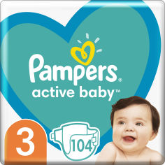 Акція на Подгузники Pampers Active Baby Размер 3 (Midi) 6-10 кг 104 шт (8001090950215) від Rozetka UA