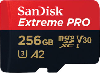Акция на SanDisk microSDXC 256GB C10 UHS-I U3 A2 Extreme Pro V30 + SD-adapter (SDSQXCZ-256G-GN6MA) от Rozetka UA