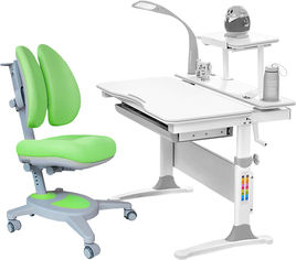 Акция на Комплект Evo-kids Evo-30 G + Y-115 KZ стол + лампа + кресло Onyx Белый/Зеленый от Rozetka UA