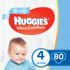 Акция на Подгузники Huggies Ultra Comfort 4 Giga для мальчиков 80 шт. (5029053543673) от Rozetka UA