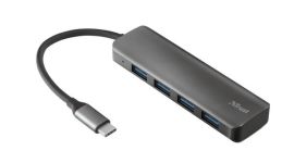 Акція на USB-хаб TRUST Halyx USB-C to 4-Port USB-A 3.2 Aluminium (23328_TRUST) від MOYO