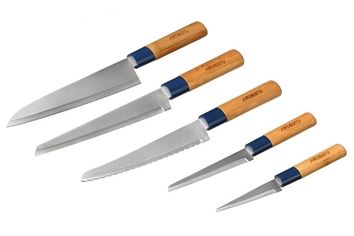 Акція на Набор ножей Ardesto Gemini 5 предметов, бамбук, нержавеющая сталь (AR2101SA) від MOYO