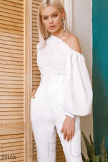 Акция на Асиметрична біла блуза от Gepur