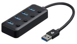 Акція на Адаптер 2Е USB-A to 4*USB3.0, Hub with switch, 0.25 м від MOYO