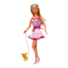 Акція на Лялька Штеффі з песиком і в рожевій сукні Steffi & Evi Love (5734908-1) від Будинок іграшок