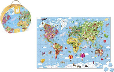 Акция на Пазл Janod Карта мира 300 элементов (J02775) (3700217327750) от Rozetka UA