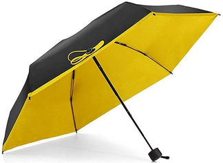 Акция на Зонт складной Supretto Pocket Umbrella 5072-0003 механический Черный с желтым (2000100014615) от Rozetka