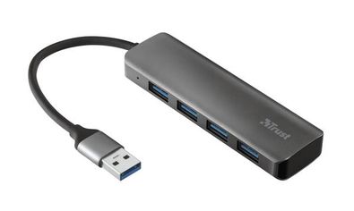 Акція на USB-хаб TRUST Halyx 4-Port USB-A 3.2 Aluminium (23327_TRUST) від MOYO