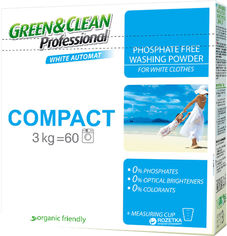 Акція на Стиральный порошок Green&Clean Professional Compact для белой одежды 3 кг (4823069702557) від Rozetka UA