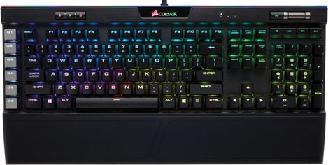 Акція на Клавиатура проводная Corsair K95 RGB Platinum Cherry MX Brown USB Black (CH-9127012-RU) від Rozetka UA
