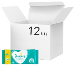Акция на Упаковка детских влажных салфеток Pampers Sensitive 12 упаковок х 80 шт (8001841041414) от Rozetka UA