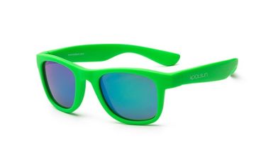 Акция на Детские солнцезащитные очки Koolsun Wawe неоново-зеленые (Размер 1+) (KS-WANG001) от MOYO