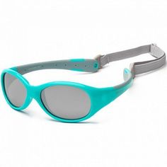 Акция на Детские солнцезащитные очки Koolsun KS-FLAG003 бирюзово-серые 3+ (KS-FLAG003) от MOYO