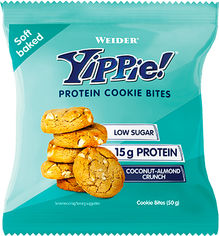 Акція на Печенье Weider Yippie! Protein cookie bites 50 г Кокос-Миндаль 6 шт (4044782900253) від Rozetka UA