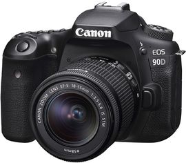 Акция на Фотоаппарат Canon EOS 90D EF-S 18-55mm IS STM Kit Black (3616C030) Официальная гарантия! от Rozetka UA