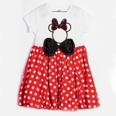 Акція на Платье Disney Minnie Mouse MN15551 110 см Бело-красное с черным (8691109789907) від Rozetka UA