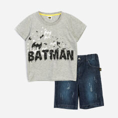 Акція на Костюм (футболка + шорты) DC Comics Бэтмен BM15622 122 см Серый с темно-синим (8691109794703) від Rozetka UA