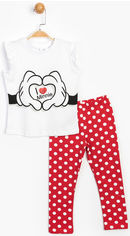 Акція на Костюм (футболка + штаны) Disney Minnie Mouse MN15541 92 см Белый с красным (8691109789723) від Rozetka UA