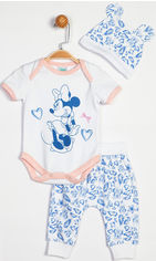 Акція на Комплект (боди + штаны + шапка) Disney Minnie Mouse MN13931 74-80 см Бело-розовый с синим (8691109716507) від Rozetka UA