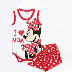 Акція на Костюм (боди + шорты) Disney Minnie Mouse MN15631 68-74 см Белый с красным (8691109789945) від Rozetka UA