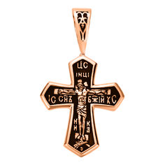 Акция на Крестик из красного золота Молитва с чернением 000103802 от Zlato