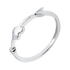 Акція на Серебряное кольцо Лавли с сердечками и фианитами 000116339 17 размера від Zlato