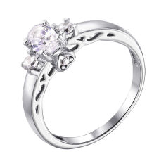 Акція на Серебряное кольцо Миранда с кристаллами циркония 000126099 17 размера від Zlato
