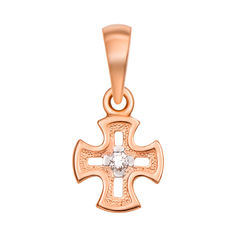 Акция на Декоративный крестик в комбинированном цвете золота с бриллиантом 000137018 000137018 от Zlato