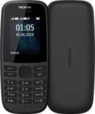 Акция на Мобільний телефон Nokia 105 Dual Sim 2019 (16KIGB01A01) Black от Територія твоєї техніки