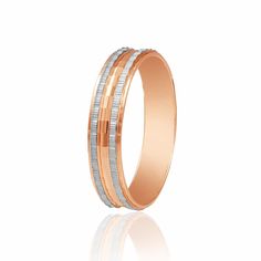 Акція на Золотое обручальное кольцо с алмазной гранью, рифленное, КОА008 Eurogold від Eurogold