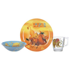 Акція на Набор детской посуды Luminarc Disney Lion King 3 предмета P9345 від Podushka