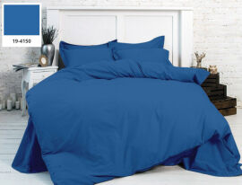 Акция на Однотонное постельное белье MirSon бязь Ofelia 19-4150 синее Двуспальный евро комплект от Podushka
