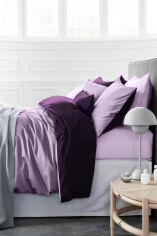Акция на Комплект постельного белья MirSon 0199+3220 Iris светло фиолетовый Полуторный комплект от Podushka