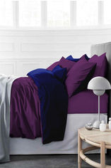 Акция на Комплект постельного белья MirSon 3220+4052 Orchid Фиолетовый и темно-синий Полуторный комплект от Podushka