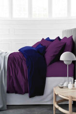 Акция на Комплект постельного белья MirSon 3220+4052 Orchid Фиолетовый и темно-синий Семейный комплект от Podushka