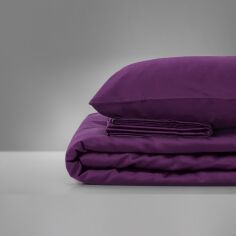 Акція на Комплект постельного белья MirSon сатин 3220 Oriana фиолетовый Двуспальный комплект від Podushka