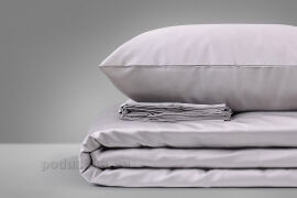 Акция на Комплект постельного белья MirSon сатин 0251 Skyline светло-серый Двуспальный евро комплект от Podushka