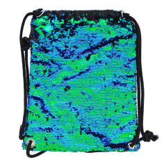 Акція на Сумка-мешок для обуви Yes Green Sequins 39см 557661 черно-зеленый від Podushka