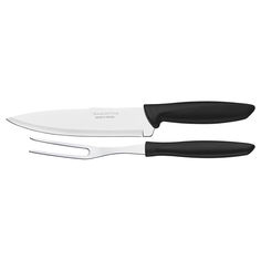 Акция на Набор нож с вилкой для мяса Tramontina Plenus black 2 предмета 23498/010 от Podushka