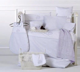 Акция на Постельное белье в кроватку Karaca Home Elephant лиловое Детский комплект от Podushka