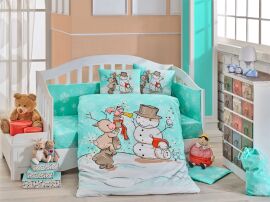 Акция на Постельное белье в кроватку Hobby Snowball мятное Детский комплект от Podushka