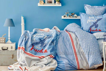 Акція на Подростковое постельное белье Karaca ранфорс Freedom Полуторный комплект від Podushka