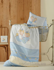 Акция на Постельное белье в кроватку Karaca Mini голубое Детский комплект от Podushka
