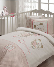 Акция на Постельное белье в кроватку Karaca Home Stelle розовый Детский комплект от Podushka