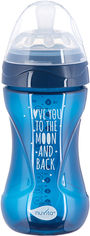 Акція на Детская Антиколиковая бутылочка для кормления Nuvita Mimic Cool 250 мл Темно-синяя (NV6032NIGHTBLUE) від Rozetka UA