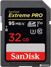 Акція на SanDisk SDHC Extreme Pro 32GB V30 UHS-I U3 (SDSDXXG-032G-GN4IN) від Rozetka UA